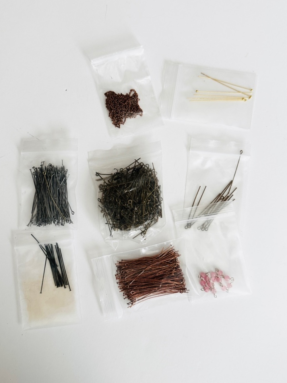 Lot #7 Mixed Metal Jewelry Findings Pack in Black, Bronze, Gold, Copper, Pink